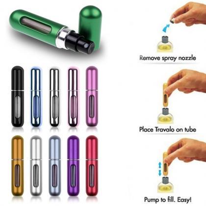 5ml protable empty mini atomizer scent refillable perfume spray portable pump bottle travel case