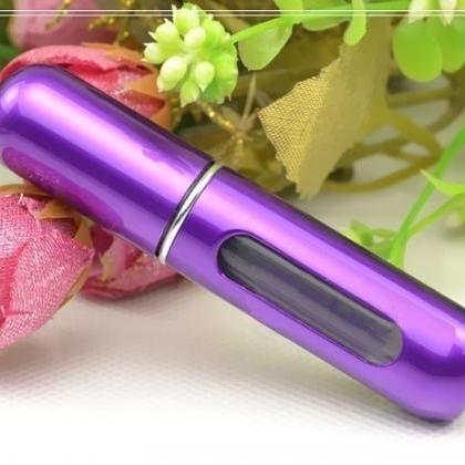 5ml protable empty mini scent atomizer refillable perfume spray portable pump bottle travel case