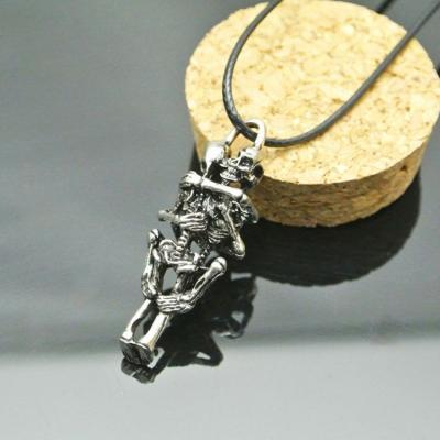 Silver Stainless Steel Skull Pendant Chain Necklace Jewelry