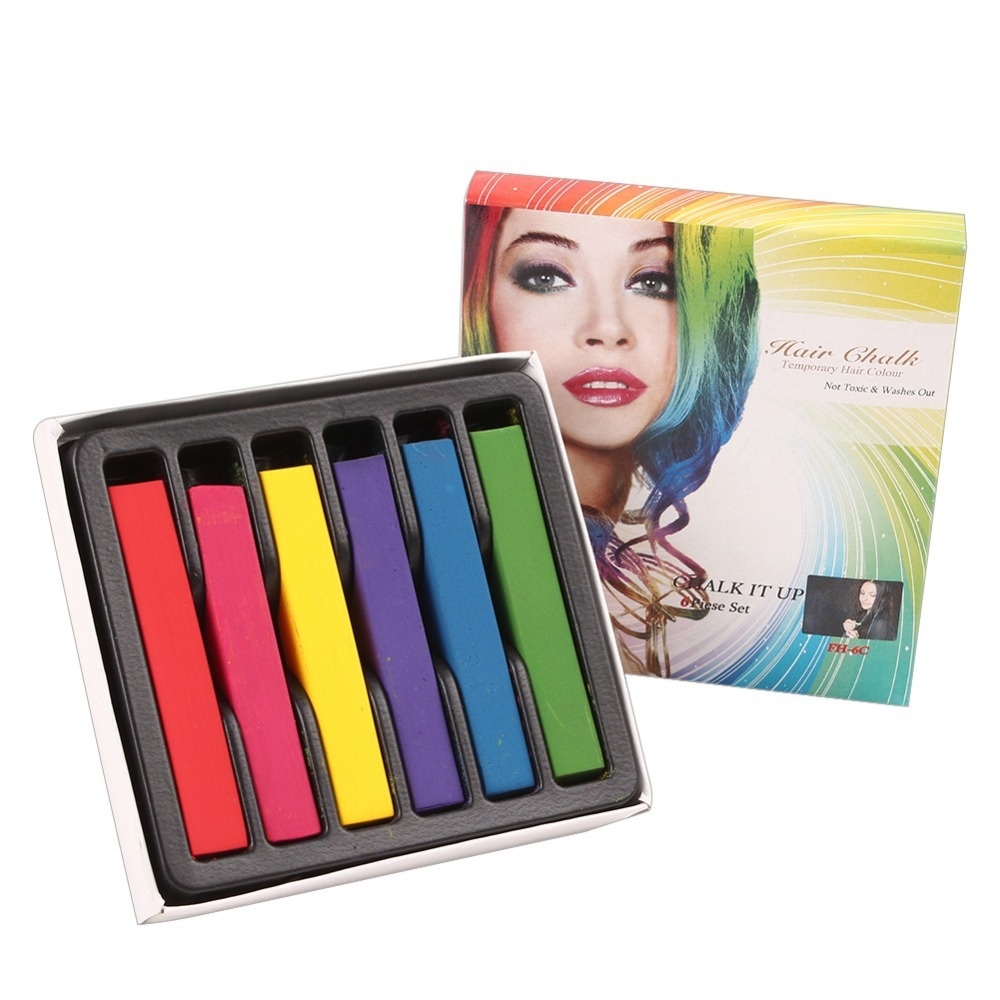 6 Colors Hair Chalk Popular Temporary Color Hair Chalk 6 Pcs Dye Hair Crayon Crayons On Luulla
