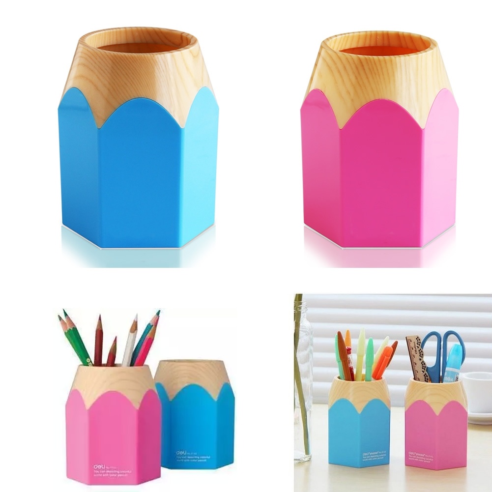 Pencil Makeup Brush Holder Pen Cup Box Desk Organizer Kids Gift