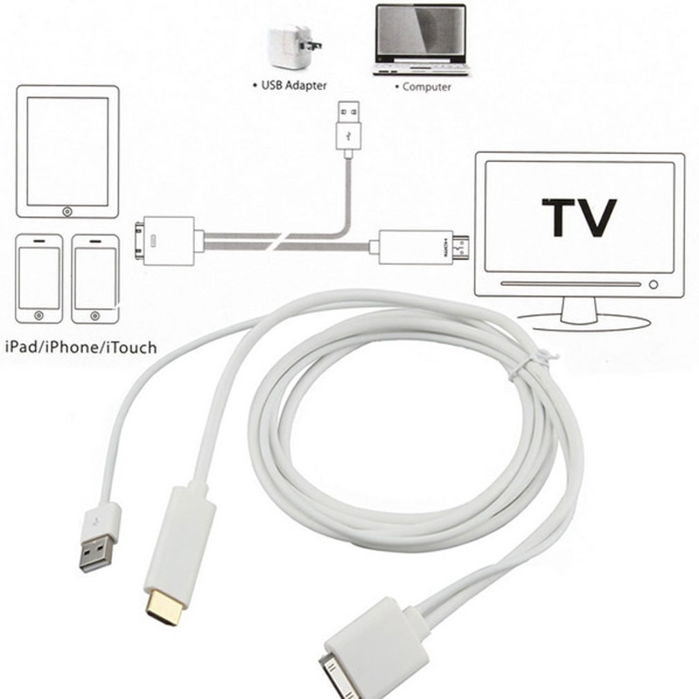 Resonate forkæle dyd Dock To Hdmi Hdtv Tv Adapter Usb Cable For Iphone 4 4s Ipad 2 3 Ipod Touch  Sc on Luulla