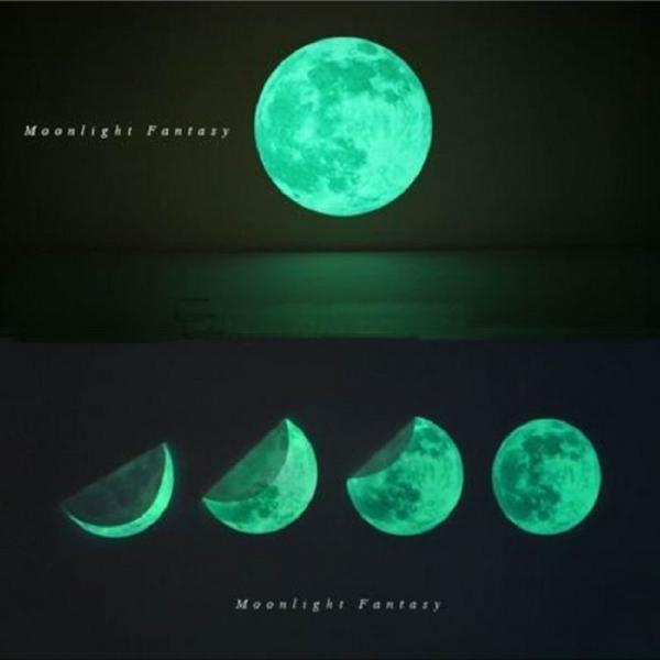 2015 Fashion 50cm Extra Large Glow In The Dark Moon Wall Decal