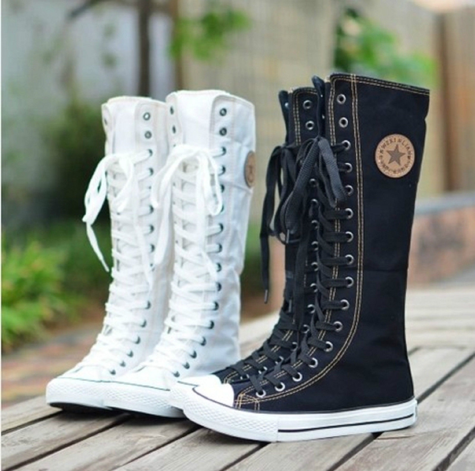 tall lace up converse